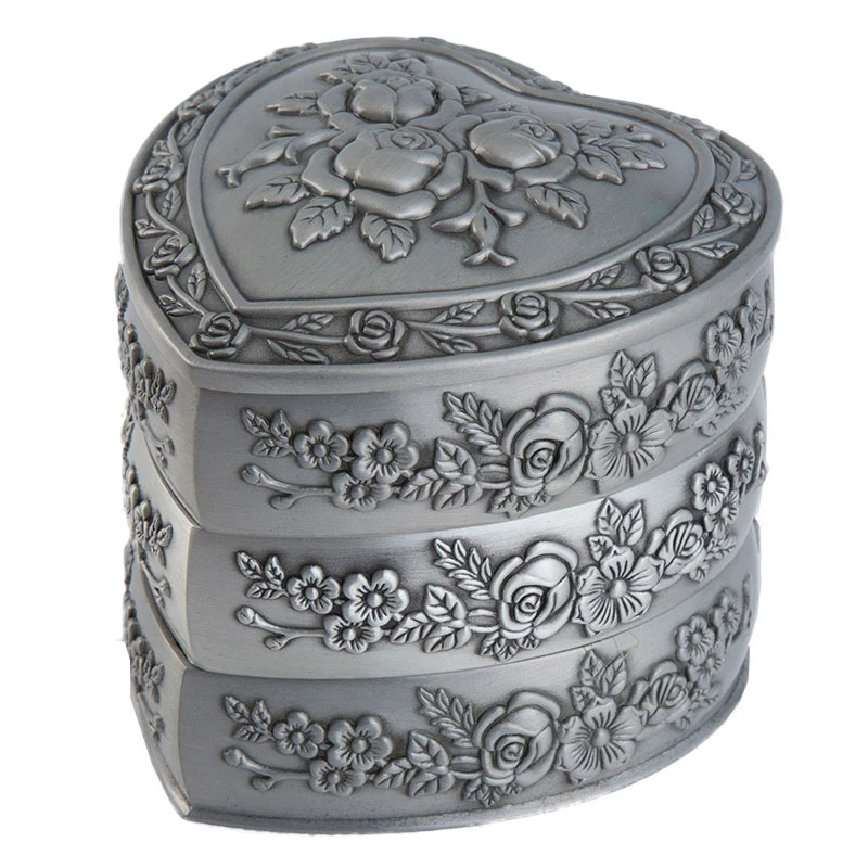 

Винтажная шкатулка для ювелирных изделий, прямоугольная металлическая винтажная Подарочная коробка, органайзер для ювелирных изделий для ...