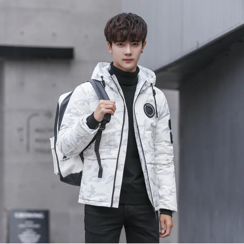 

2021 Winter Men's New Jacket Young Short Down Jacket Mens Hooded Jacket In Winter Mens Clothing Goose Feather Coat Free Shipping