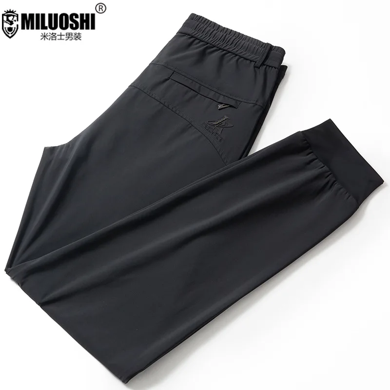

Casual pants men's ice silk spring and summer thin loose Leggings plus extra large elastic waist fat elastic pants