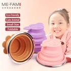 ME.FAM Новый Милый Мультфильм о Животных Из Нержавеющей Стали Силиконовая Складная Чашка С Крышкой PE Крышка Открытый Складной Путешествия Детская Чашка Воды