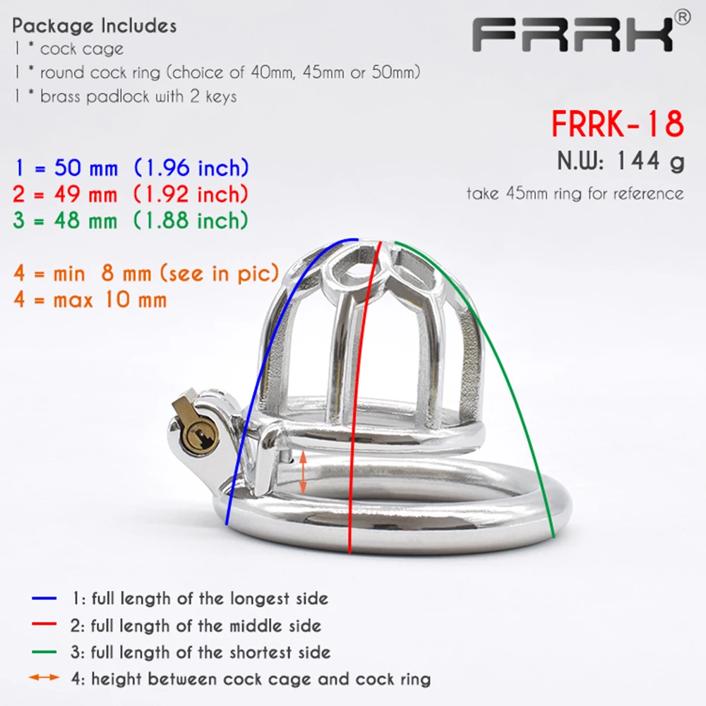 FRRK Короткий Мужской клетка целомудрия для пениса БДСМ Секс игрушки Для мужчин