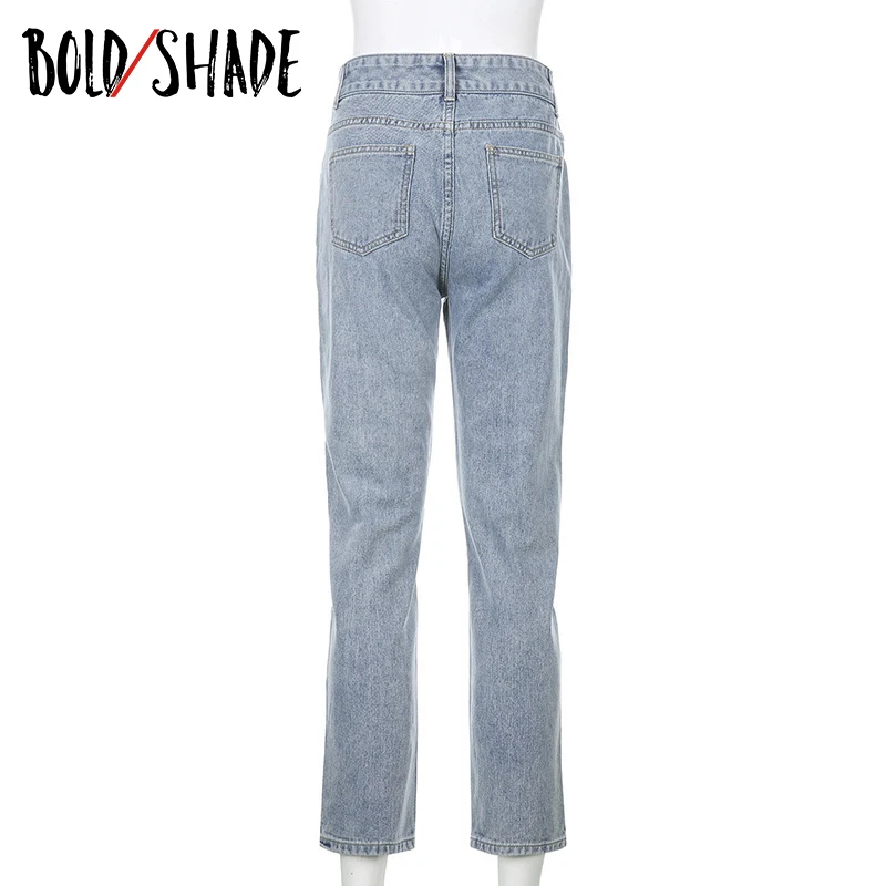 

Bold Shade 90s Aesthetic Cherry Embroidery Indie Jeans High Waist Y2K for Teen Girls Ankle-length Pants Preppy Style Spring New