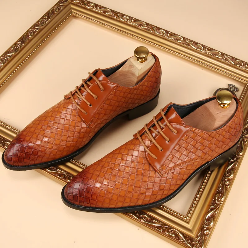 Туфли оксфорды мужские на шнуровке роскошные тканые туфли итальянский дизайн
