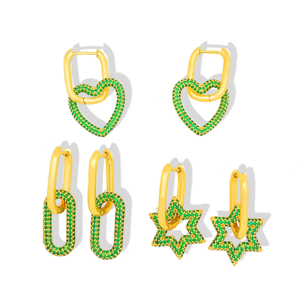 Женские серьги-подвески в виде сердца