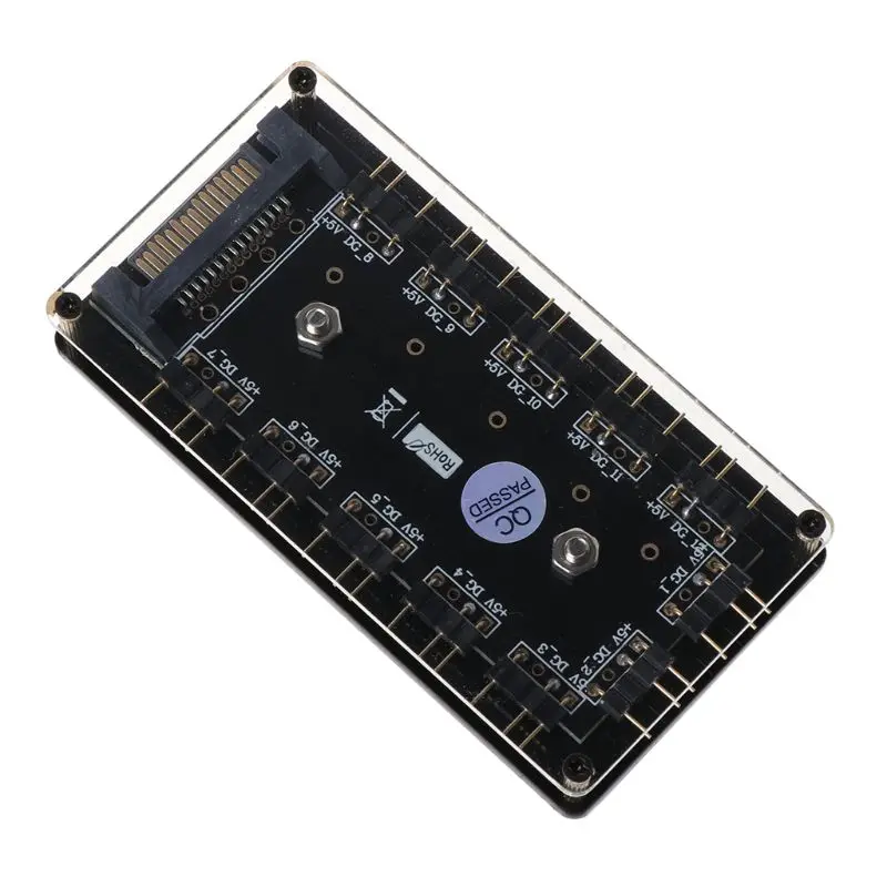 12 Way 5V RGB LED Splitter HUB with PMMA Case and Magnetic Standoff SATA 15-Pin Power Supply for asus/MSI 3Pin | Компьютеры и офис