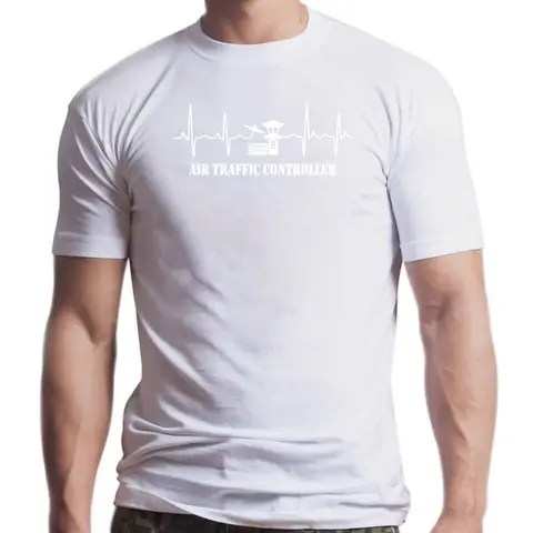 Новые Забавные футболки с контроллером воздушного движения и сердцебиением, мужские летние хлопковые футболки в стиле Харадзюку с круглым вырезом, уличная одежда в стиле хип-хоп