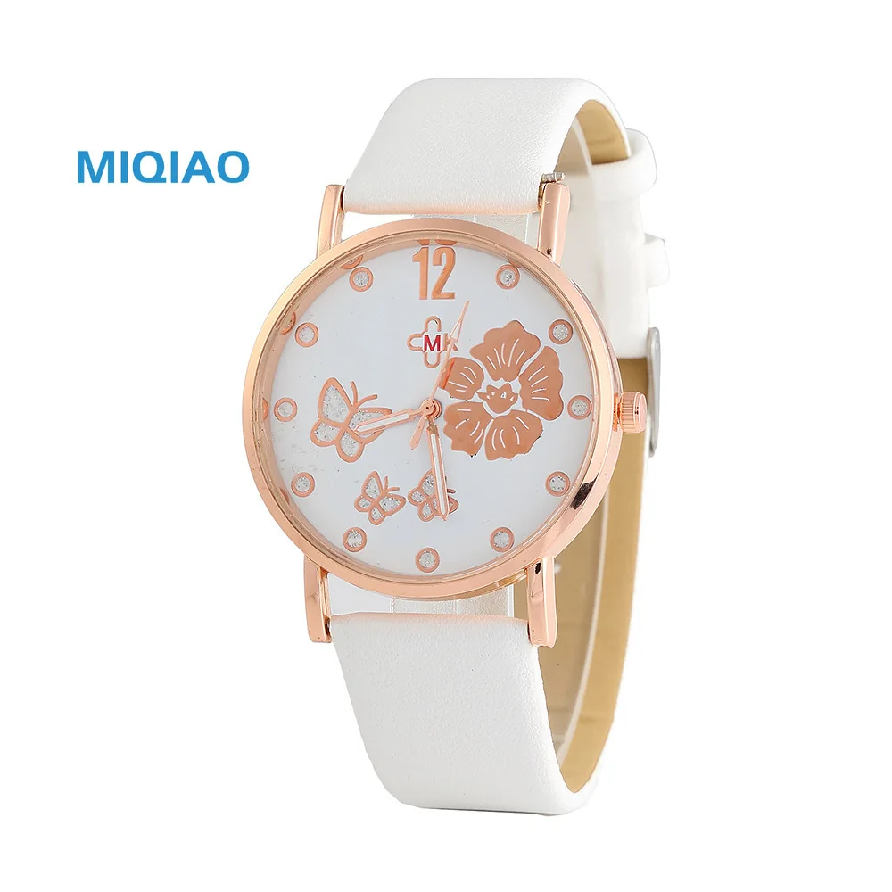 Роскошные женские часы MIQIAO 2020 с бабочкой и браслетом повседневные кварцевые
