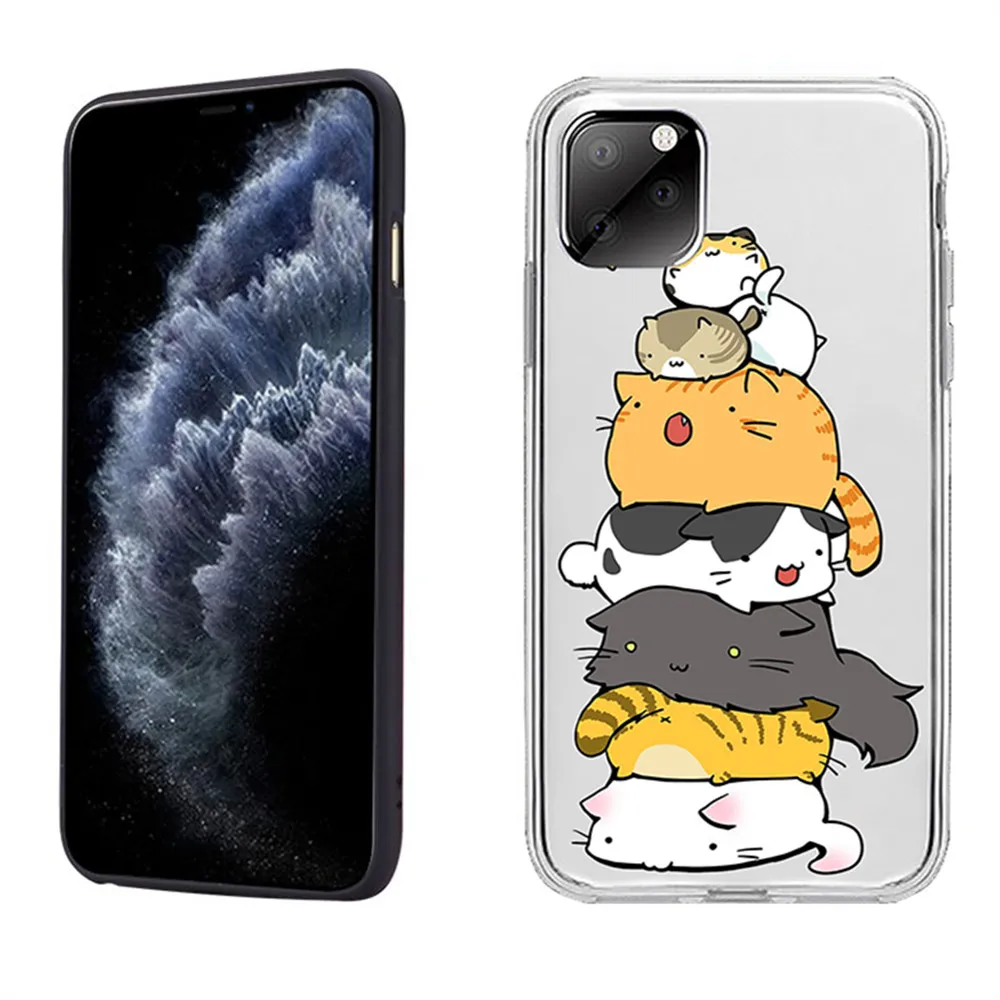 Милый мультяшный чехол для Iphone 11 11Pro XS Max XR 7 8Plus 7Plus прозрачный ТПУ силиконовый