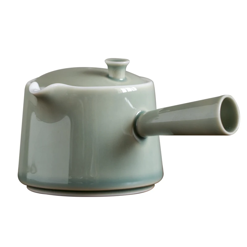 

Heat Resistant Tea Pot Filter Japanese Handmade Ceramic Side Handle Teapot Azure Glaze Teteras Turcas Kitchen Supplies EF50TP