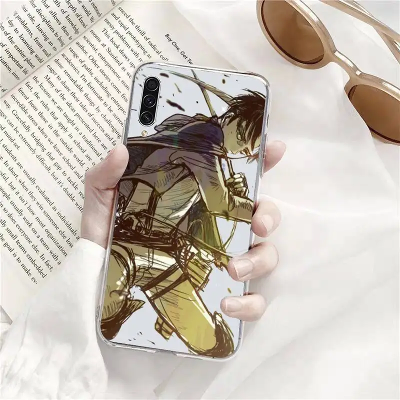 

attack on titan anime Phone Case Transparent For Samsung Galaxy A71 A21s S8 S9 S10 plus note 20 ultra