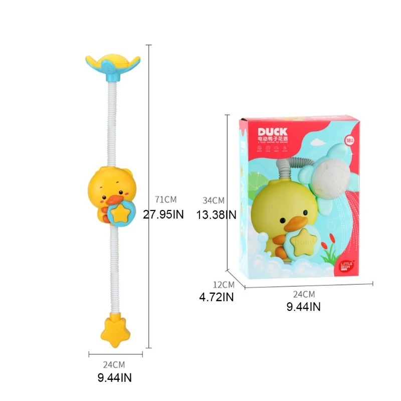 

Water Spray Squirt Swimming Pool Toys Bath Playing Toy Cartoon Shower Head Rose Shower Toys Duck Shower Bathtub Toy