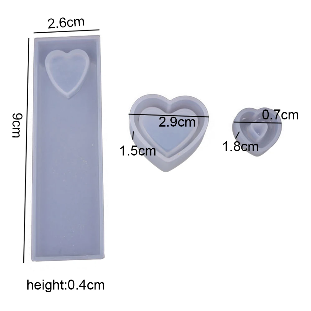 

1pcs Crystal Epoxy Mould Heart-shaped Box Hollow Pendant Bookmark Mould Ornament DIY Jewelry Making