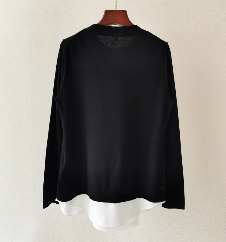 2021 New Spring Collections Black/Pink Jointed Cotton Sweater Size 0- 5 UK Fashion