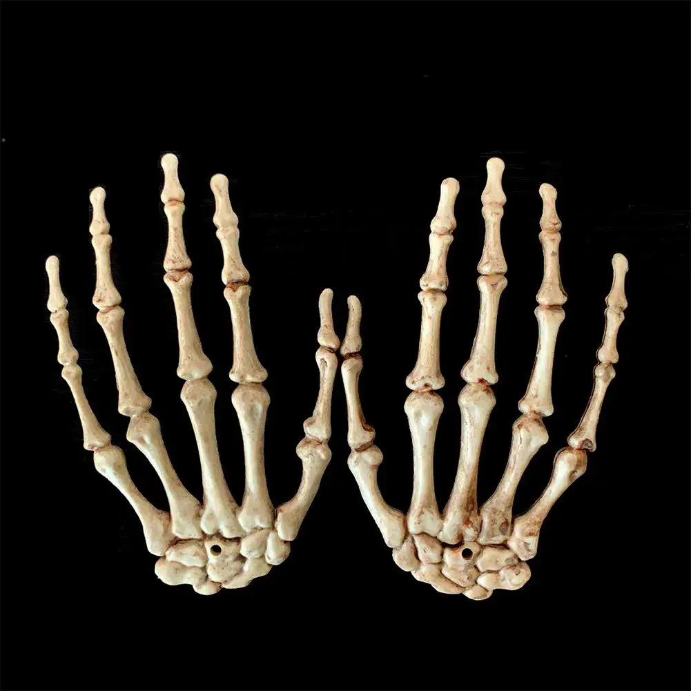1 пара украшения для Хэллоуина реалистичные скелеты руки пластиковые