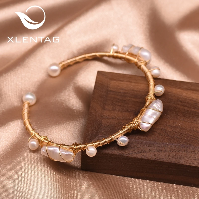 Браслеты XlentAg из пресноводного барочного жемчуга браслеты манжеты для женщин на