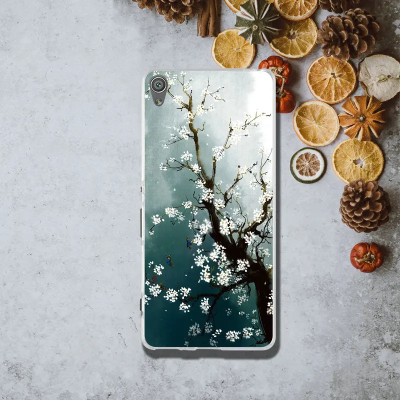 Осенний пейзаж масляная живопись мягкие фоточехлы для Sony Xperia Z Z1 Z2 Z3 Z4 Z5 Compact XA M2 M4 M5