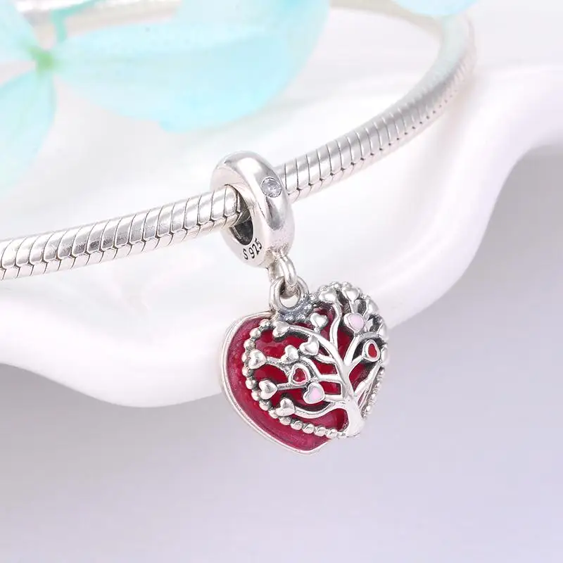Колько Forever Love Древо жизни 925 пробы Серебряные Подвески fit Европейский Шарм