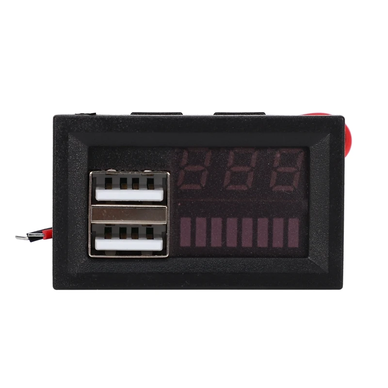 

Best Red Led Digital Display Voltmeter Mini Voltage Meter Volt Tester Panel for Dc 12V Cars Motorcycles Vehicles Usb 5V2a Output