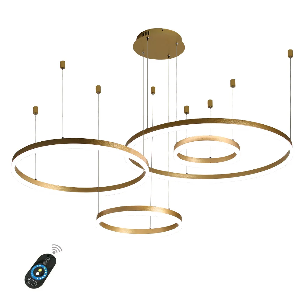 

2021Modern Led Chandelier Circle Black Gold White LED Lighting For Living room Dining room Kitchen Chandeliers