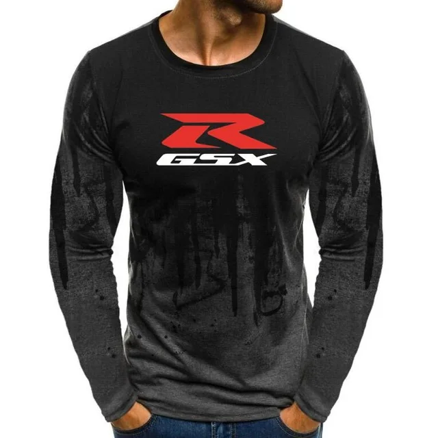 Осенние мужские футболки с длинными рукавами для Suzuki Gsxr Gsx R принтом топы