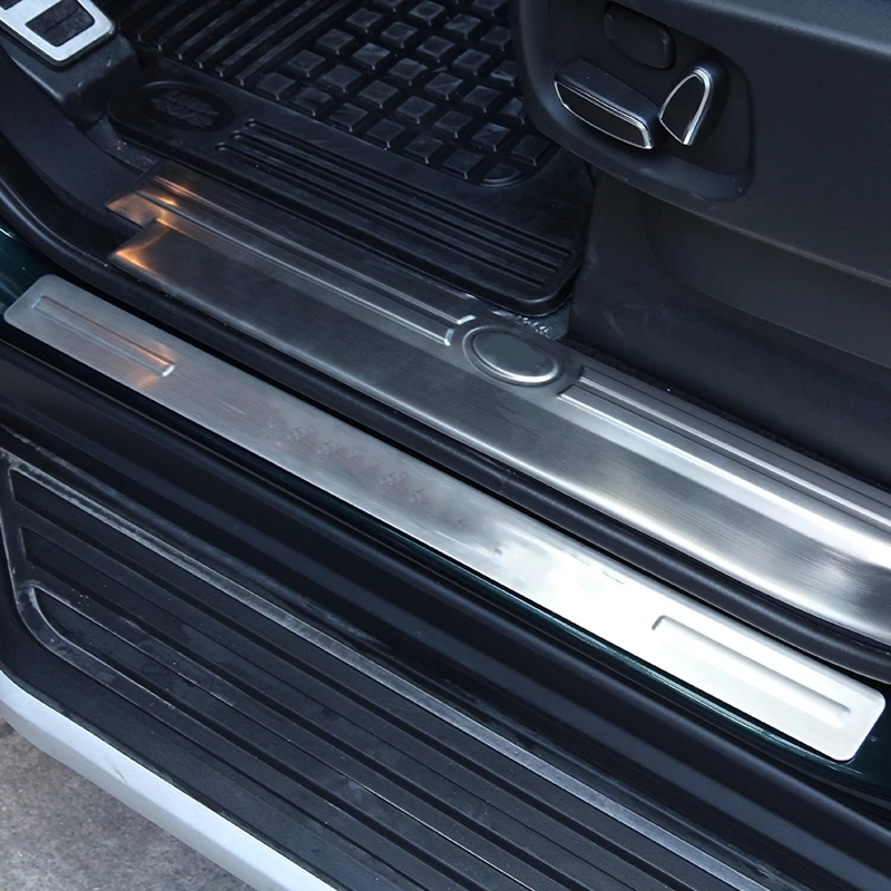 4 шт. черная Накладка на порог двери из нержавеющей стали для Land Rover Discovery LR4 2010-2016