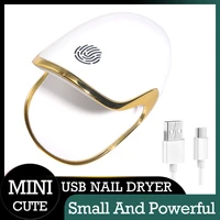 mini usb nail dryer 6w led nail lamp 3 leds uv ice lamp for drying gel polish 30s fast dryer auto sensor manicure tools