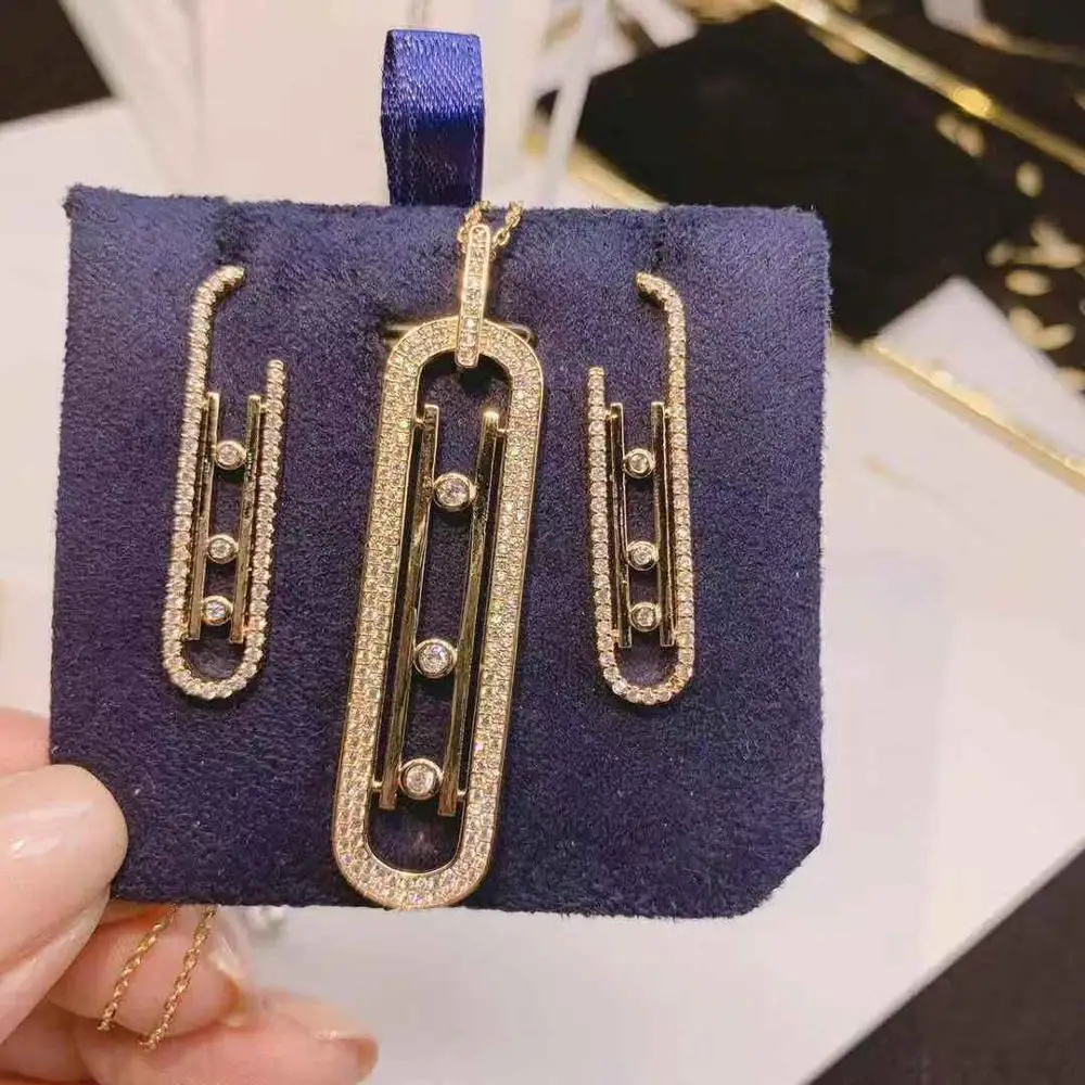 HIBRIDE Роскошные геометрические звенья штабелируемые ожерелья серьги красивые