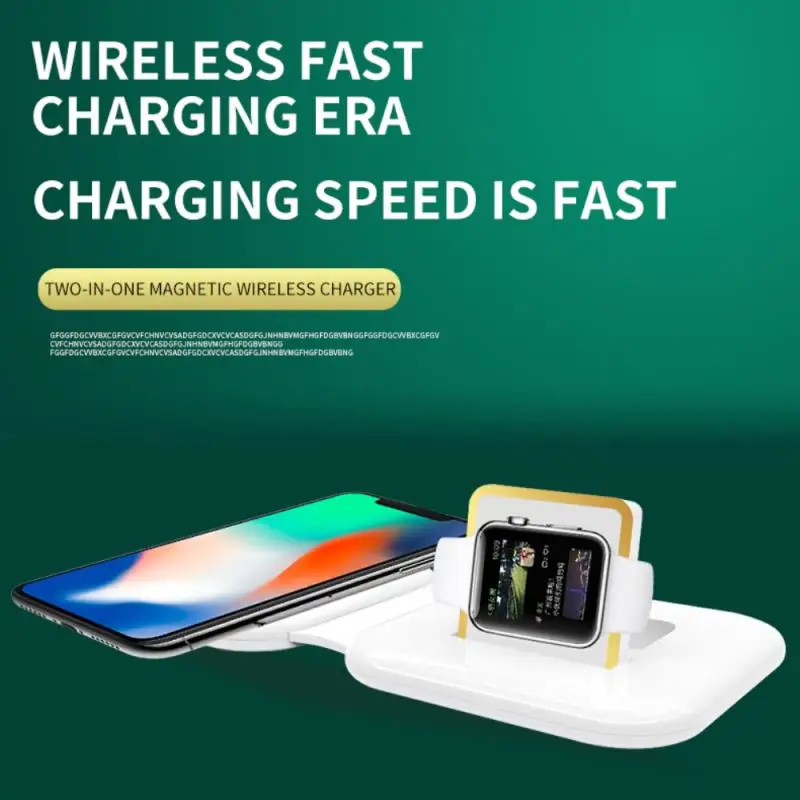 

New 2 In 1 Magnetic Wireless Charger 15W Fast Charging Dock Station For Apple Watch IWatch 6 5 4 AirPods Pro IPhone 12 11 XS XR
