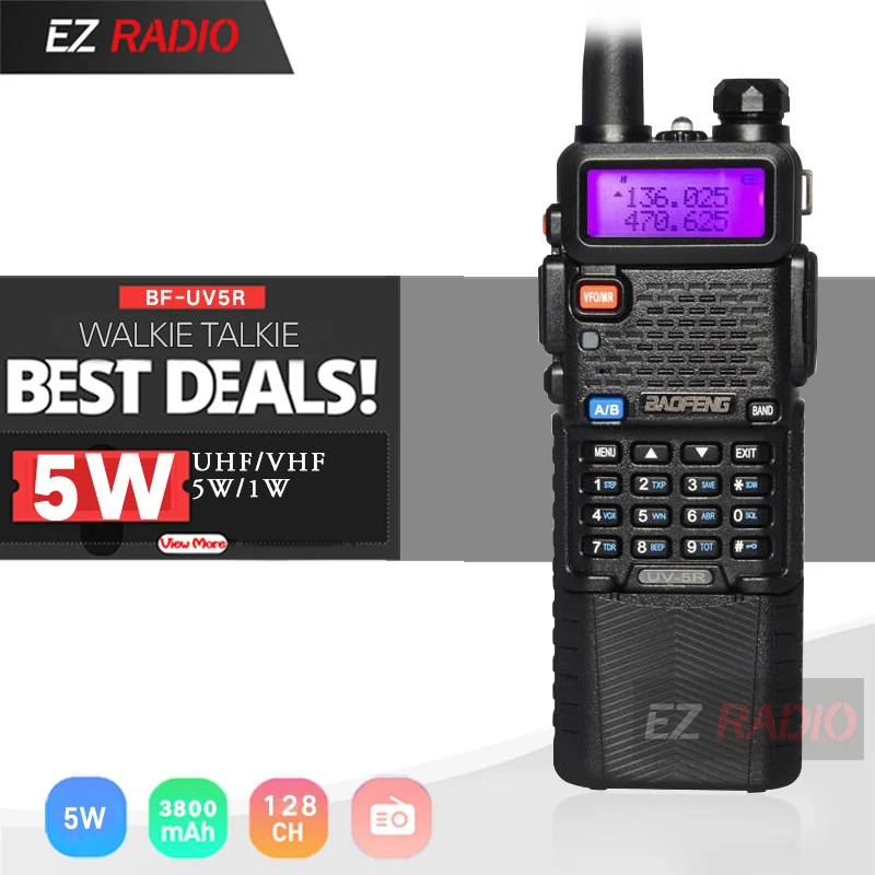 Обновления 8 Вт Baofeng UV-5R с 3800 мАч двухканальные рации КМ Tri power Dual Band Baofeng UV5R Ham Радио км UHF VHF Ham двухстороннее - Цвет: 5W 3800mAh