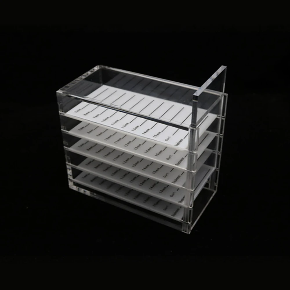 

5 Layers Transparent Eyelash Box Storage Box Organizer Acrylic Lash Pallet Holder Case Grafting Eyelash Display Makeup