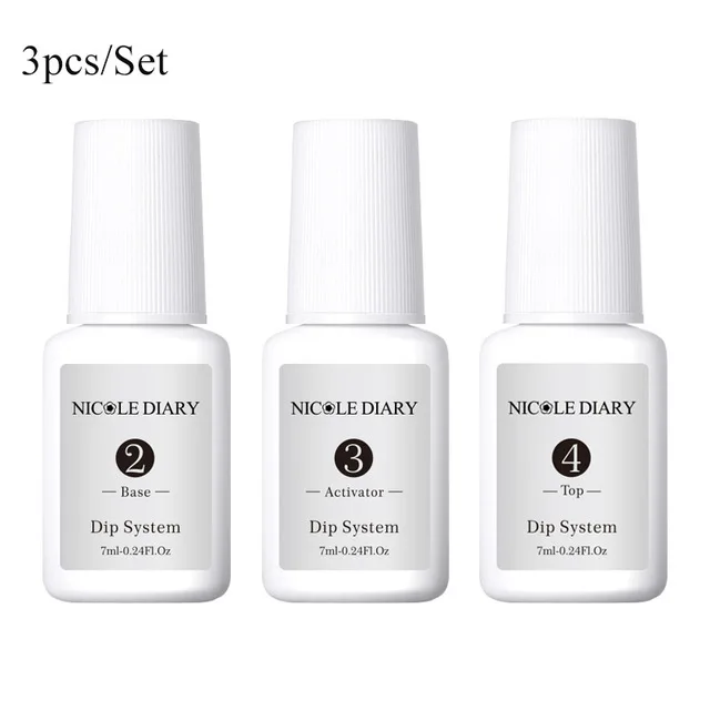 3pcs dipping liquid Николь дневник цвет окунания ногтей порошок DIY Черный Серебряный Красный Фиолетовый серии Dip ногтей порошок дизайн ногтей без лампы лечения - Цвет: 3pcs dipping liquid