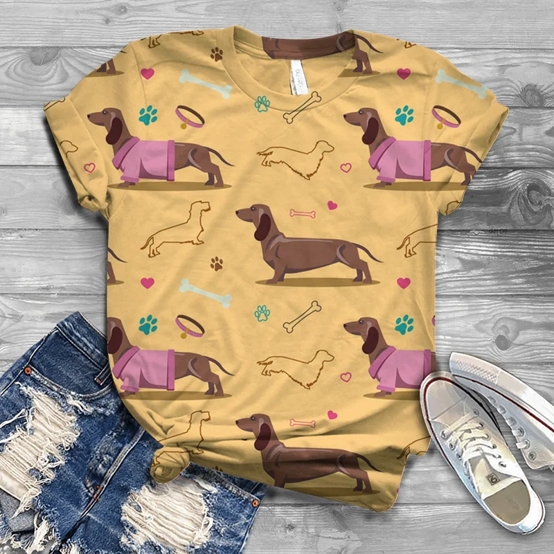 

2021 color short-sleeved T-shirt ladies T-shirt new animal bird cat original ladies T-shirt O-neck small size plus size T-shirt