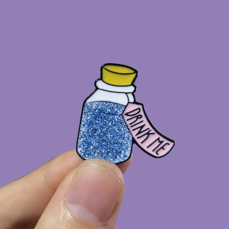 Сверкающая эмалированная булавка в виде бутылки волшебные блестящие броши