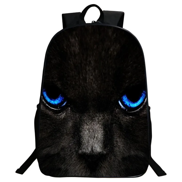 Новый крутой черный рюкзак с котом Детский для мальчиков и девочек школьная