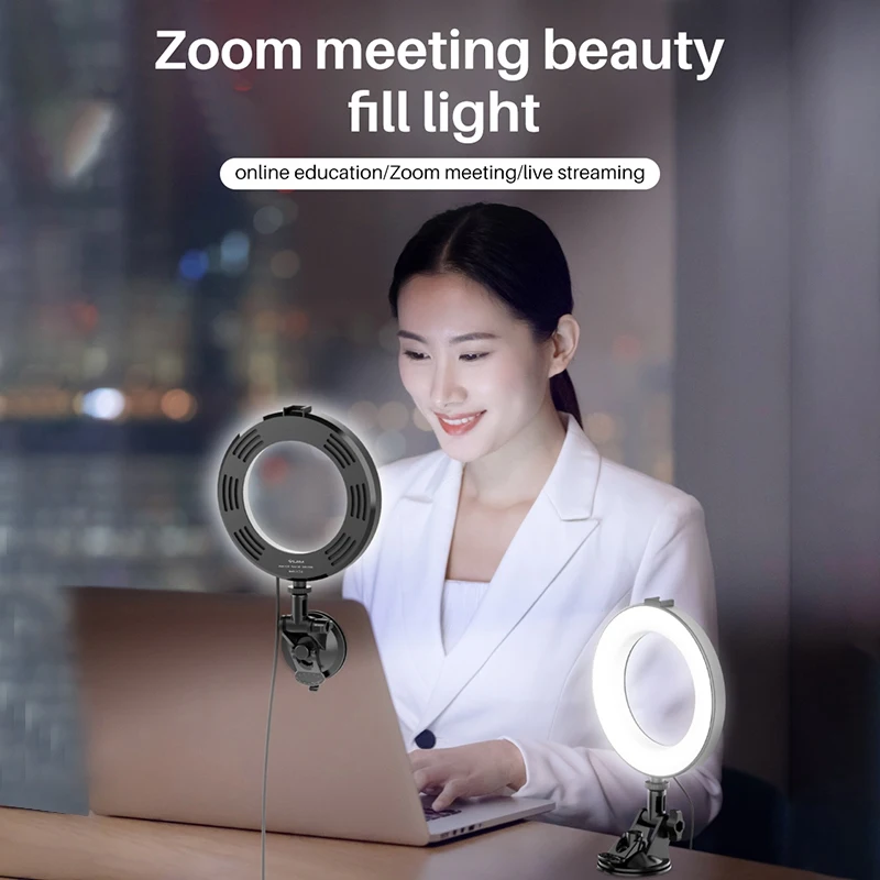 

VIJIM 6-Inch Ring Light Portable Selfie Fill Light With Suction Cup For Video Call Live Online Meeting Photography
