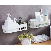 wall mounted shelf shampoo and shower gel plastic toiletries storage rack drain rack save space bathroom supplies storage box
