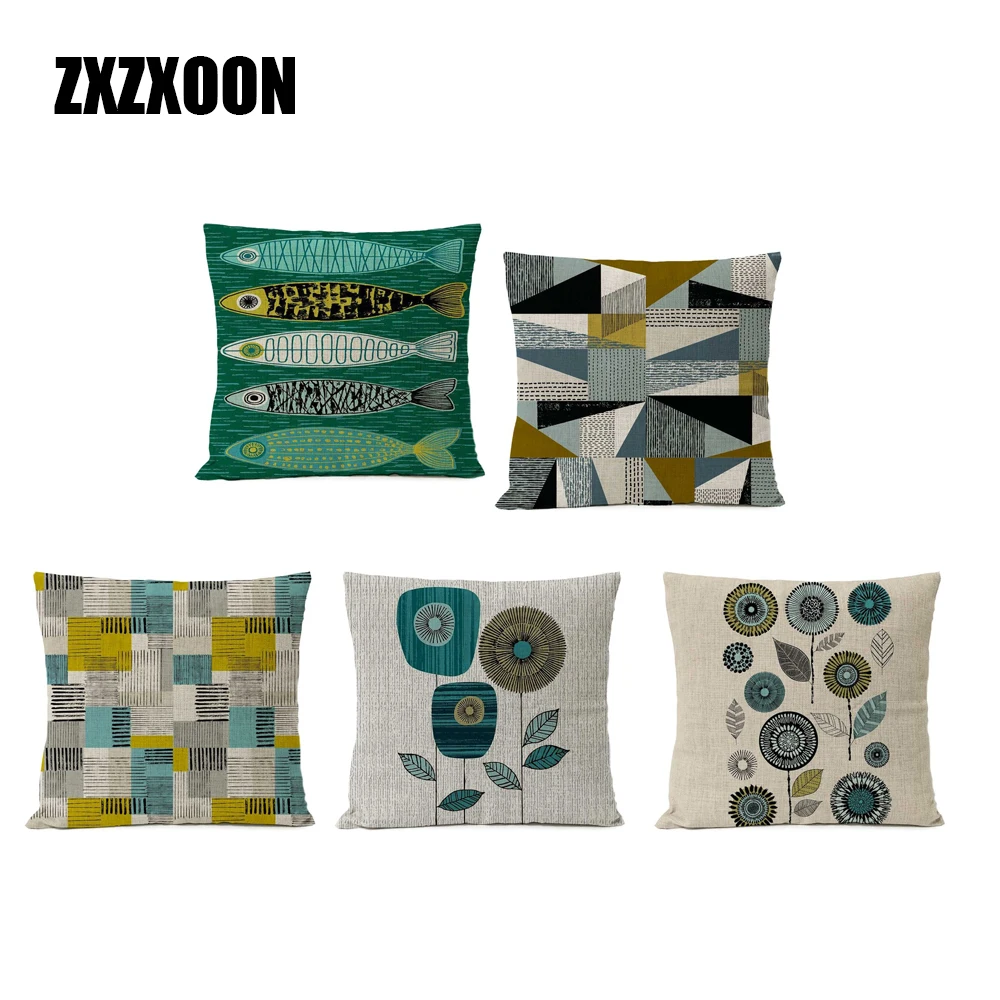 

Черный и белый цветок лист растения деревья диванные подушки Чехол для подушки наволочка диван автомобиля домашний Гостиная украшение нав...