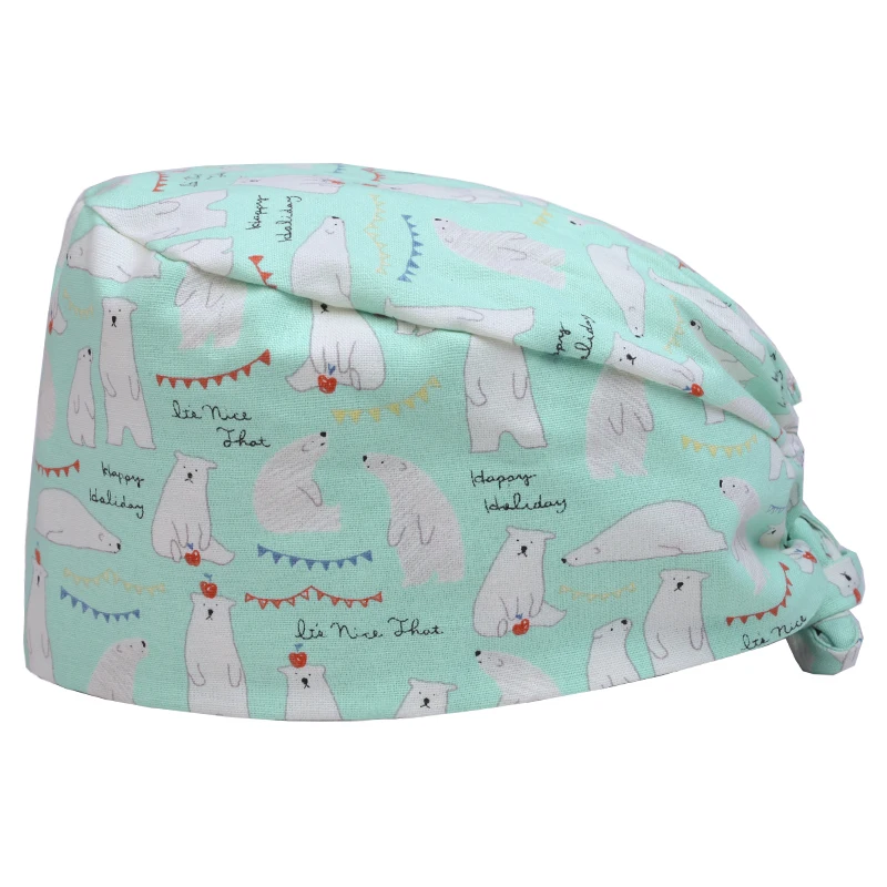 Шапка с узором белого медведя скрабы повязкой на голову для мужчин женщин 100%