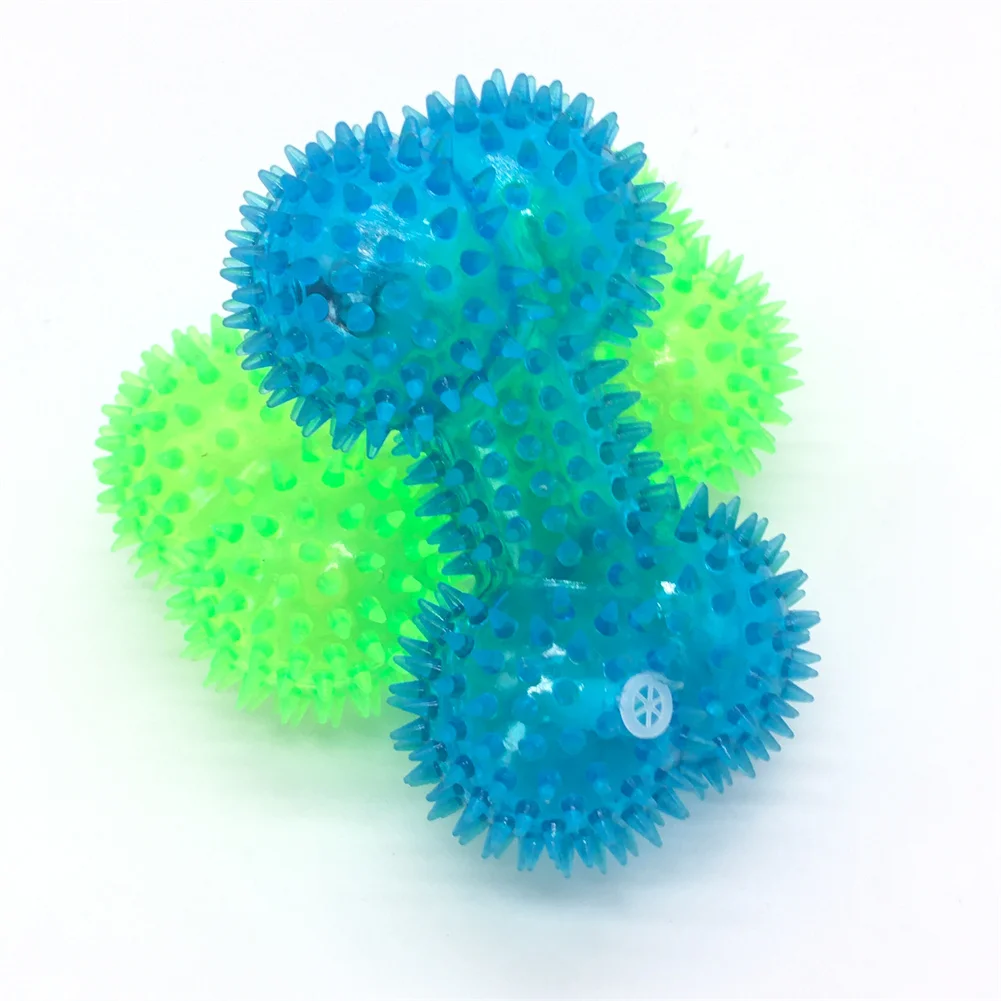 Жевательные пищалки для собак красочные мягкие резиновые светящиеся мячи