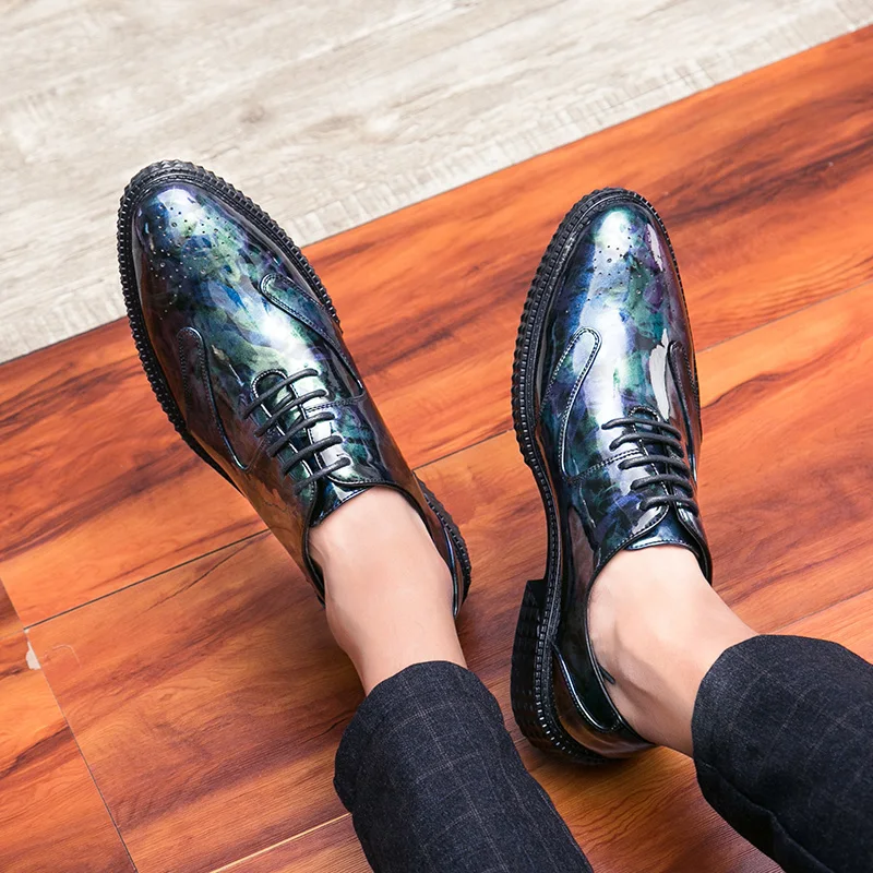 Туфли мужские на толстой подошве весна-осень-зима | Обувь