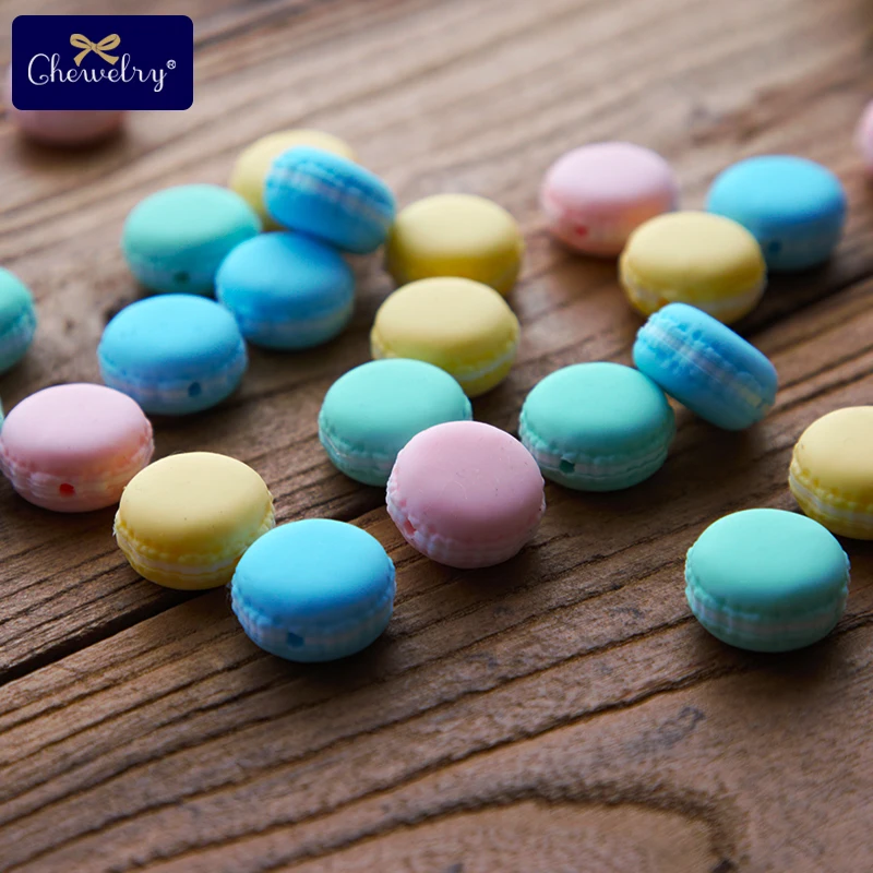 

5PC BPA Free Macaron Silicone Teethers Beads Silicone Cartoon Teething For DIY Nursing Necklace Pacifier Chain Newbron Gift Toys