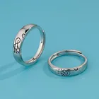 Кольцо унисекс с гравировкой, мультяшный узор для мальчиков и девочек, обручальное открытые Регулируемые кольца, бижутерия для пар, хороший подарок на день Святого Валентина