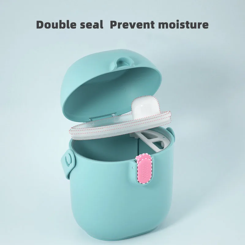 Solid Color Baby Milk Powder Container With Spoon Portable Food Storage Newborn Toddler Snack Box Essentials | Мать и ребенок