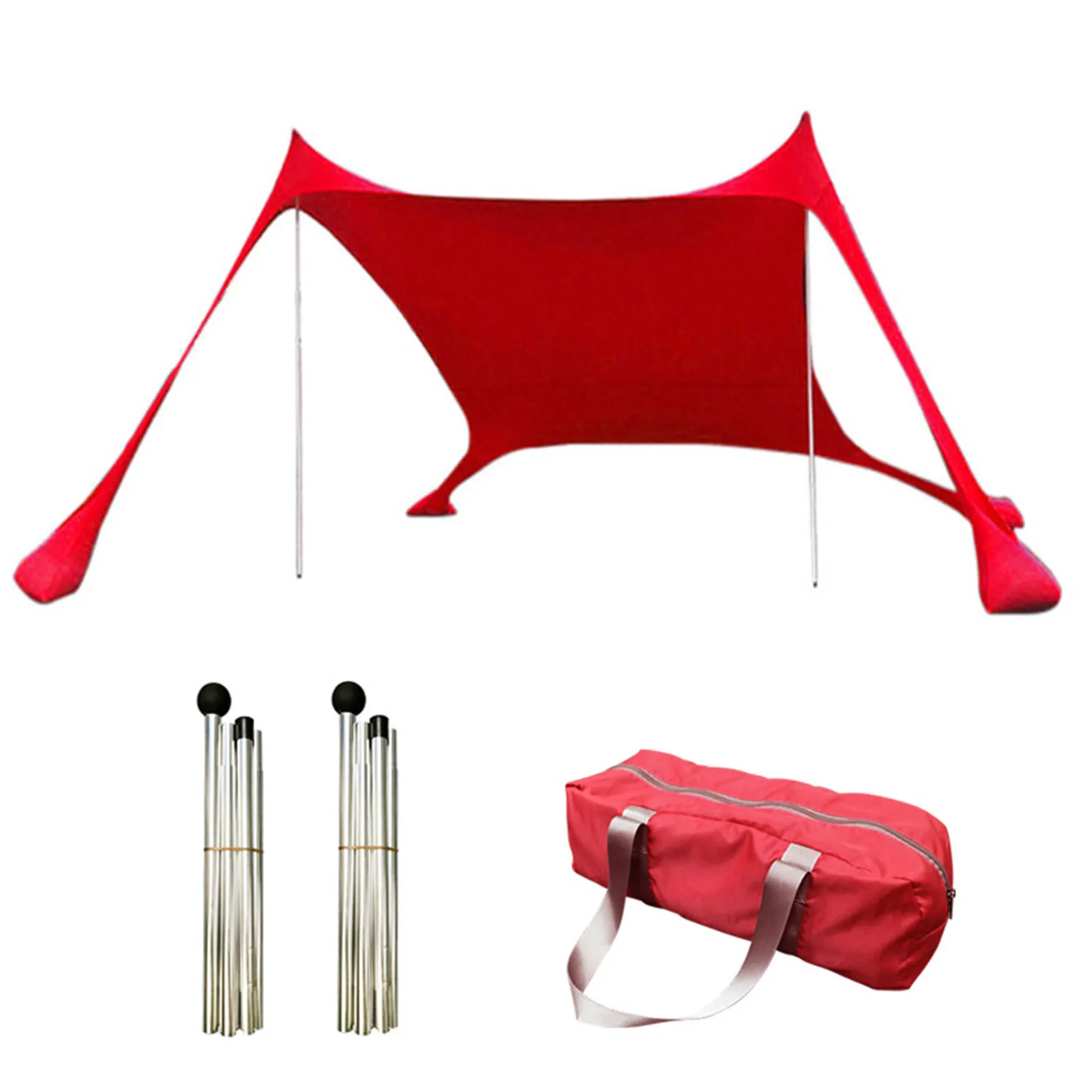 구매 해변 양산 경량 휴대용 태양 그늘 텐트 Sandbag UV 대형 가족 캐노피 야외 해변 원예 편안한