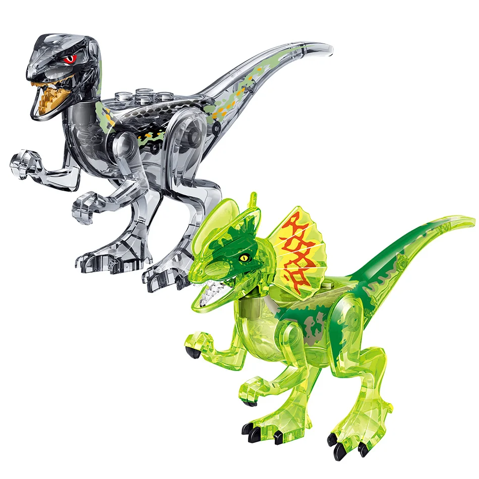 

8in1 Crystal Various Dinosaur Set Classic Bricks Velociraptor Tyrannosaurus Rex Triceratops Children's Creative Educational Toys