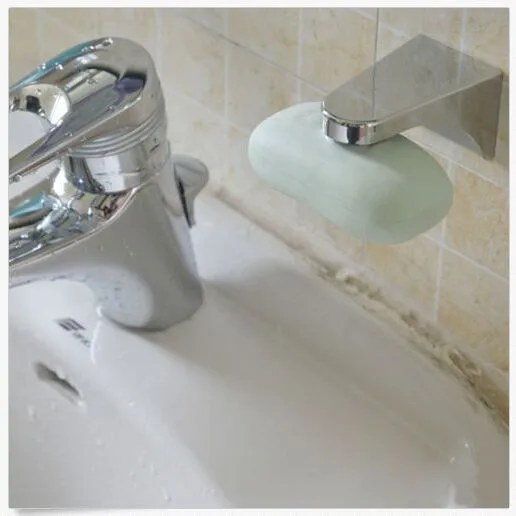 

Easy Magnetic Soap Holder Adhesion Wall Soap Dish Sink Bathroom Kitchen Silver For Household Creative Bathroom Convenient