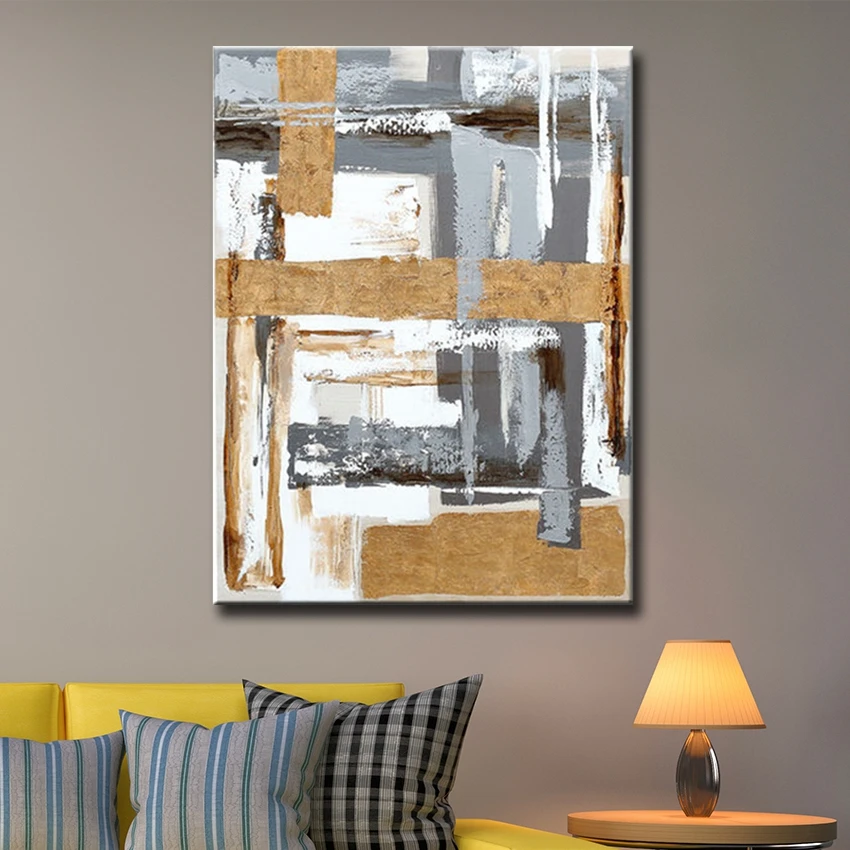 Дешевая абстрактная картина маслом на холсте ручной росписи больших размеров