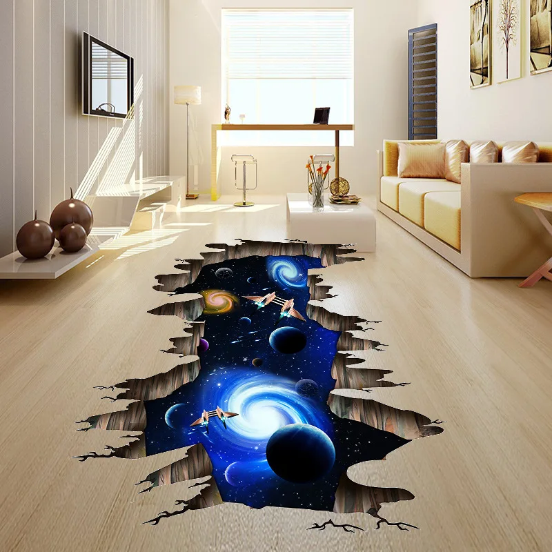 

NEW Large 3d Cosmic Space Wall Sticker Galaxy Star Bridge Home Decoration for Kids Room Floor Living Room Wall Decals Home Decor