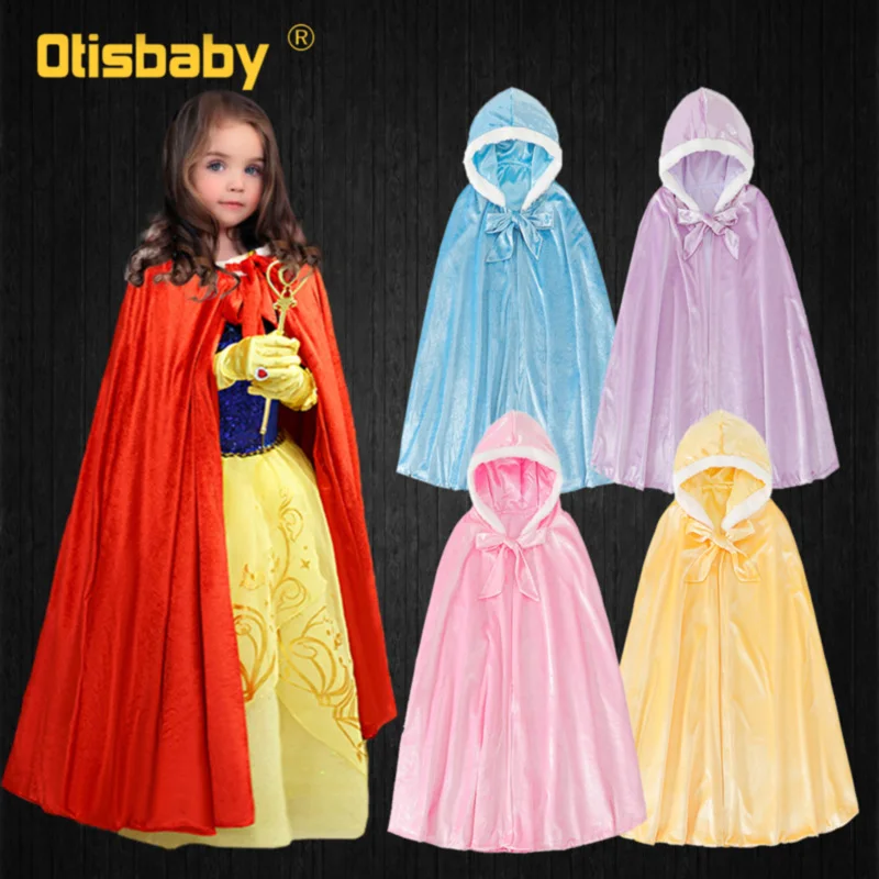 Детская бархатная накидка с капюшоном Белль Аврора Рапунцель сказочный костюм