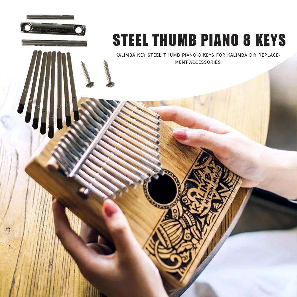 

Kalimba Key Steel Thumb Piano 8 Keys for Kalimba DIY Replacement Parts Musical Instrument Accessories